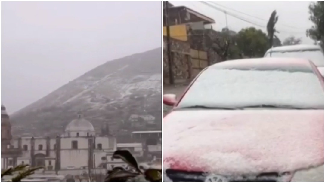 Foto: La mañana de este sábado se registró una nevada en Real de Catorce, San Luis Potosí, 21 de diciembre de 2019 (Redes)