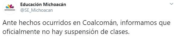 IMAGEN Reportan enfrentamientos en Coalcomán, Michoacán (Twitter)