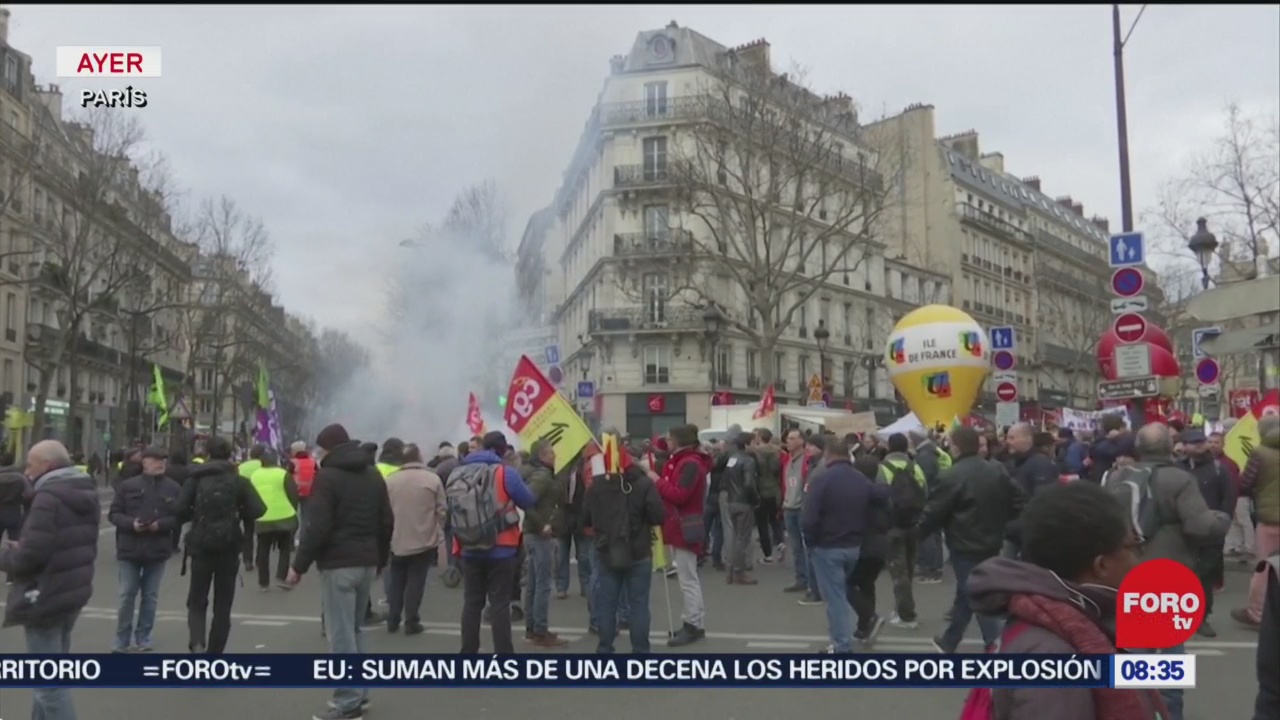 protestas y enfrentamientos en francia por reforma a pensiones