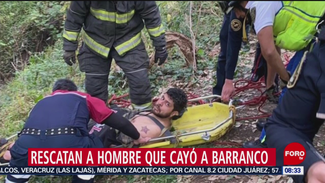 rescatan a hombre que cayo a barranco en bosque de chapultepec