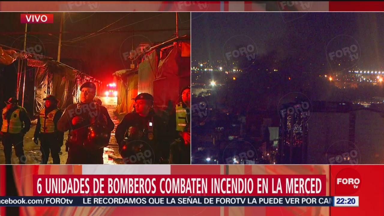 Foto: Resguardan Perímetro Incendio Mercado La Merced 24 Diciembre 2019