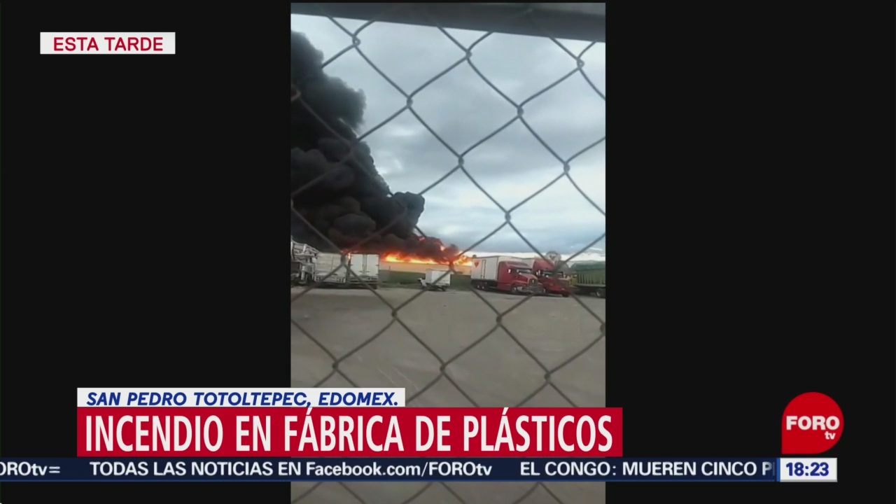 Foto: Incendio San Pedro Totoltepec Edomex Fábrica Plásticos 29 Diciembre 2019