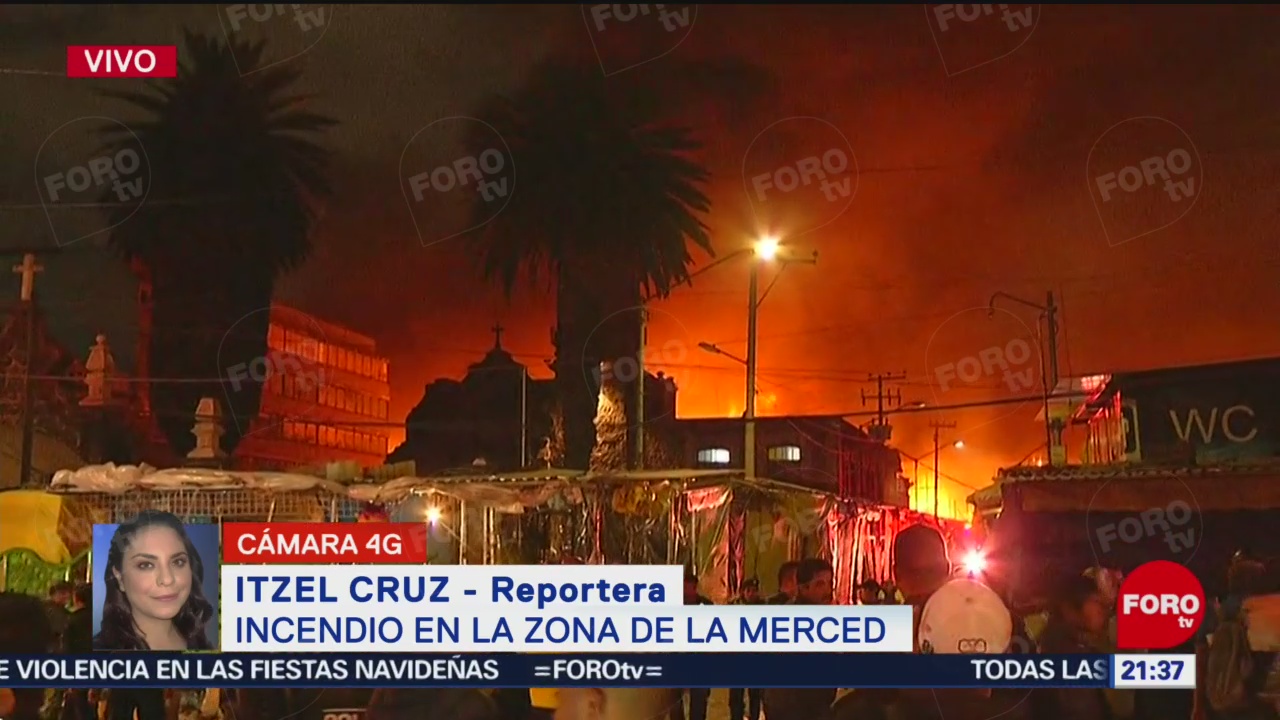 Foto: Incendio Mercado La Merced cdmx hOY 24 Diciembre 2019