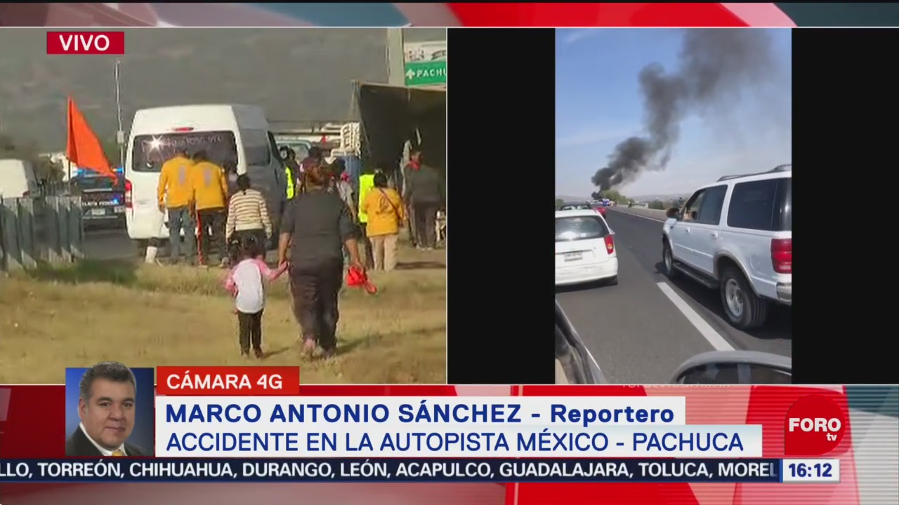 Tráiler Choca Camioneta Con Peregrinos México-Pachuca