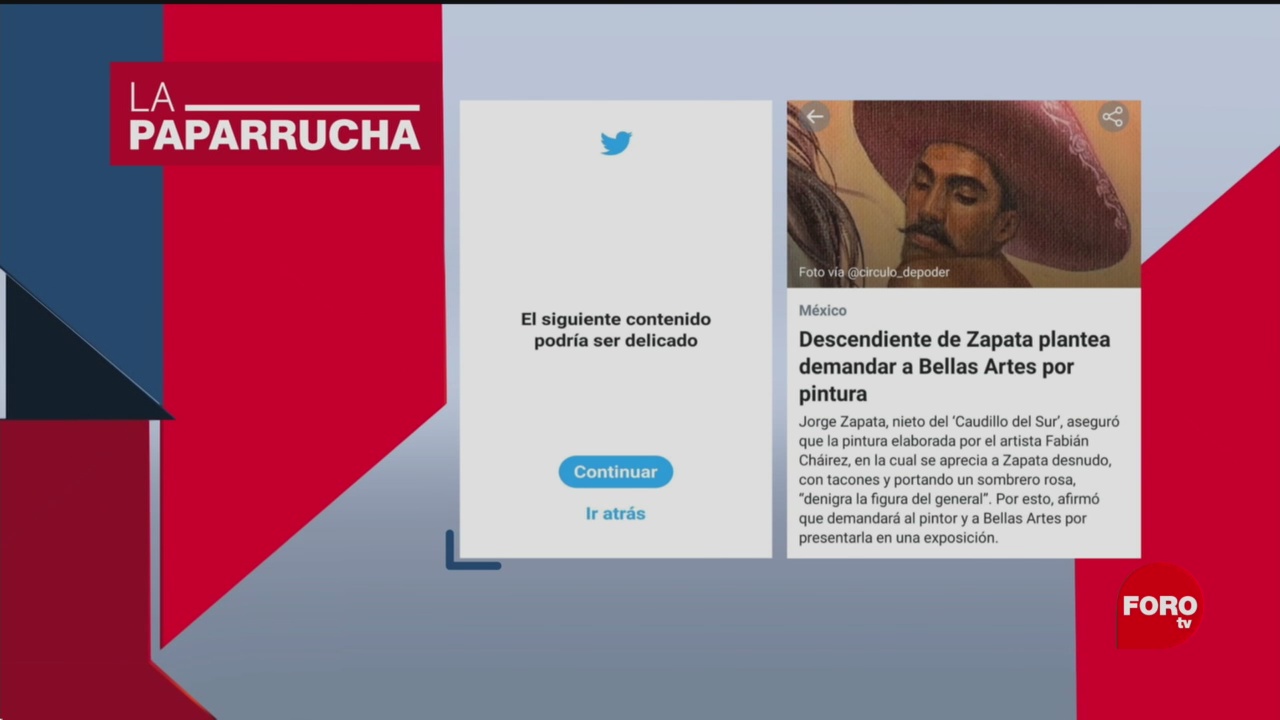 Foto: Obra Zapata Twitter Clasifica Contenido Delicado 12 Diciembre 2019