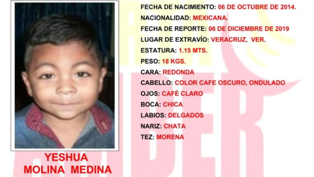 Foto: Yeshua, de 5 años, fue robado en Veracruz; activan Alerta Ámber