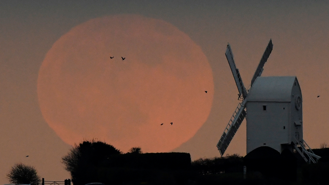 Foto: La Luna llena en Brighton, Reino Unido, 09 de enero de 2020, (Reuters)