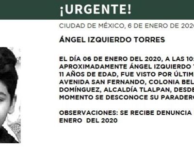 Activan Alerta Amber para localizar a Ángel Izquierdo Torres