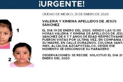 Activan Alerta Amber para localizar a dos menores de edad en Azcapotzalco