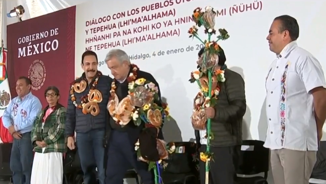FOTO: El presidente López Obrador visitó las comunidades Otomí y Tepehua de Tenango de Doria, en Hidalgo, el 04 de enero de 2020