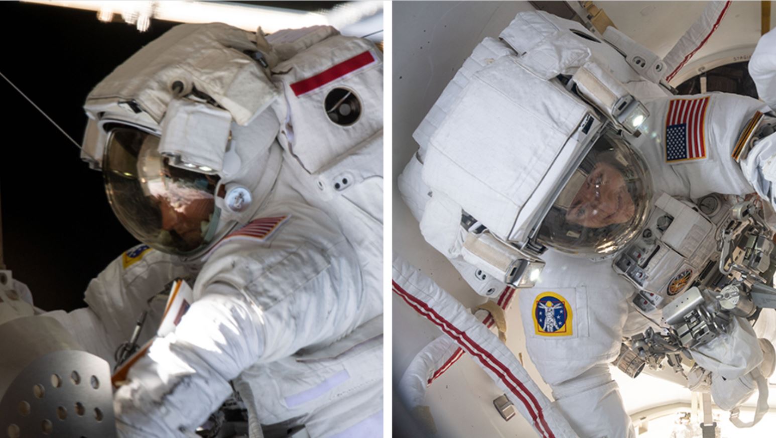 Foto: Las astronautas Christina Koch y Jessica Meir realizaron hoy la primera caminata espacial de 2020.