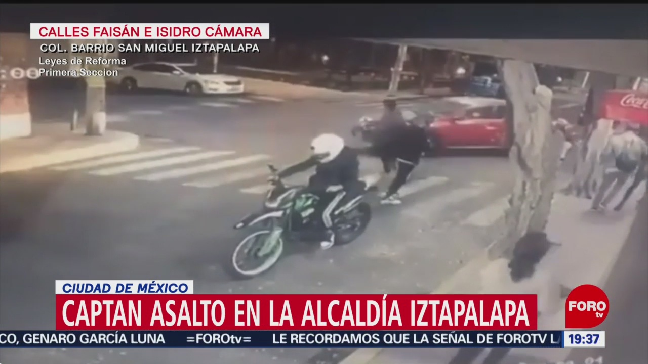 FOTO: 5 enero 2020, captan asalto de motociclistas en la alcaldia iztapalapa