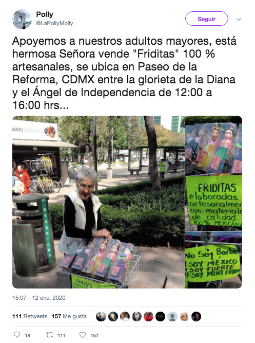 Friditas: muñecas de Frida Kahlo que vende una abuelita en CDMX