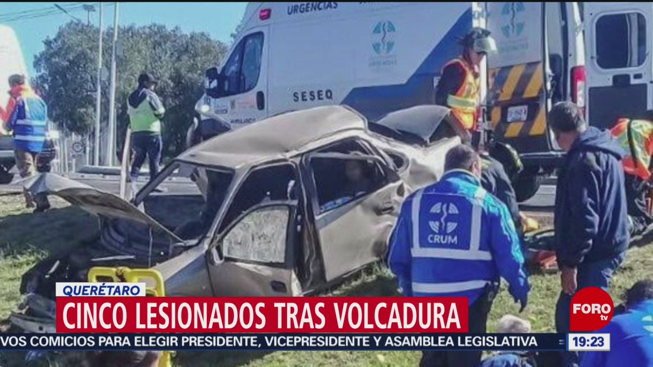FOTO: 5 enero 2020, cinco heridos tras accidente en la queretaro san luis potosi