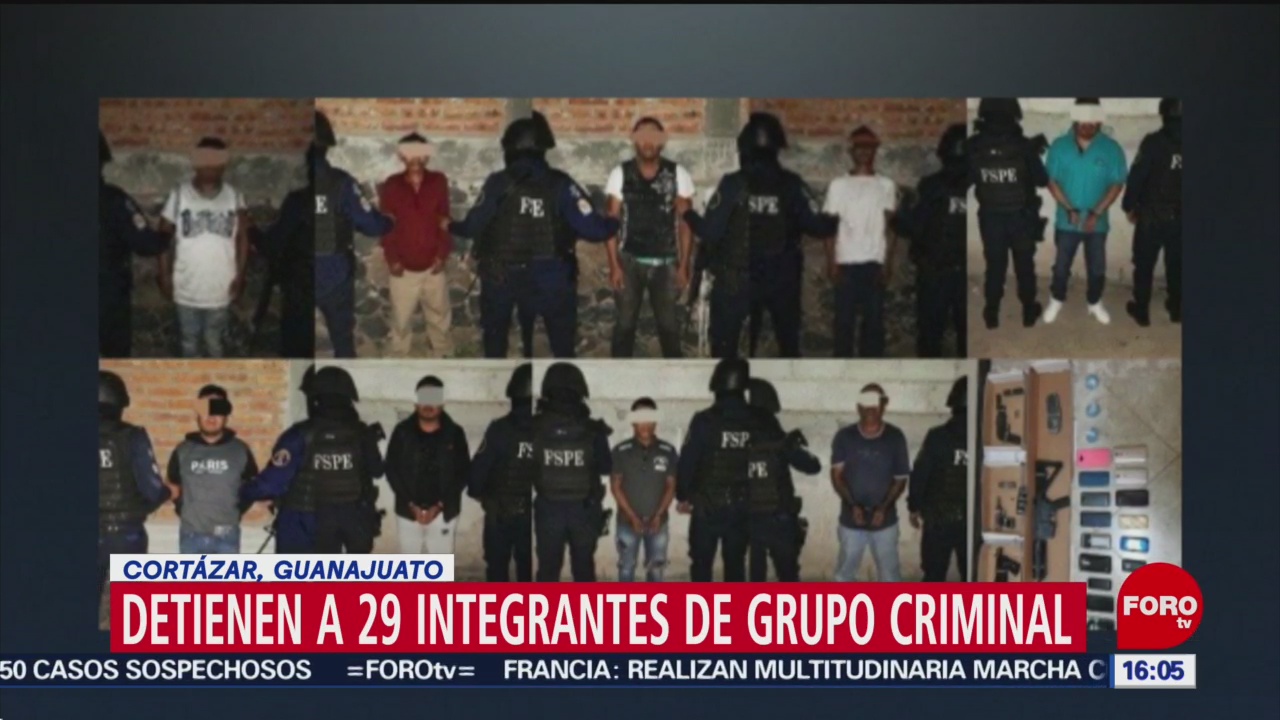 FOTO: detienen a 29 integrantes grupo criminal en guanajuato