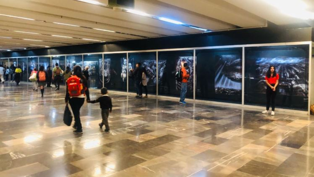 Foto: El estilo de H. R. Giger, puede ser apreciado en la estación La Raza, Línea 3, del Metro, 25 enero 2020