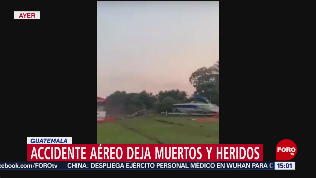 FOTO: 25 enero 2020, fallecen tres tras accidente de avion acrobatico en guatemala