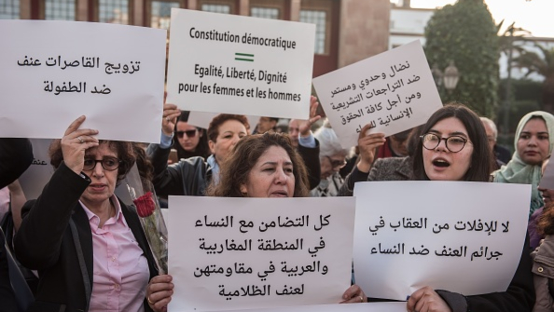 Foto: Protesta contra la violencia de género en Marruecos, 23 de enero de 2020, (Getty Images, archivo)
