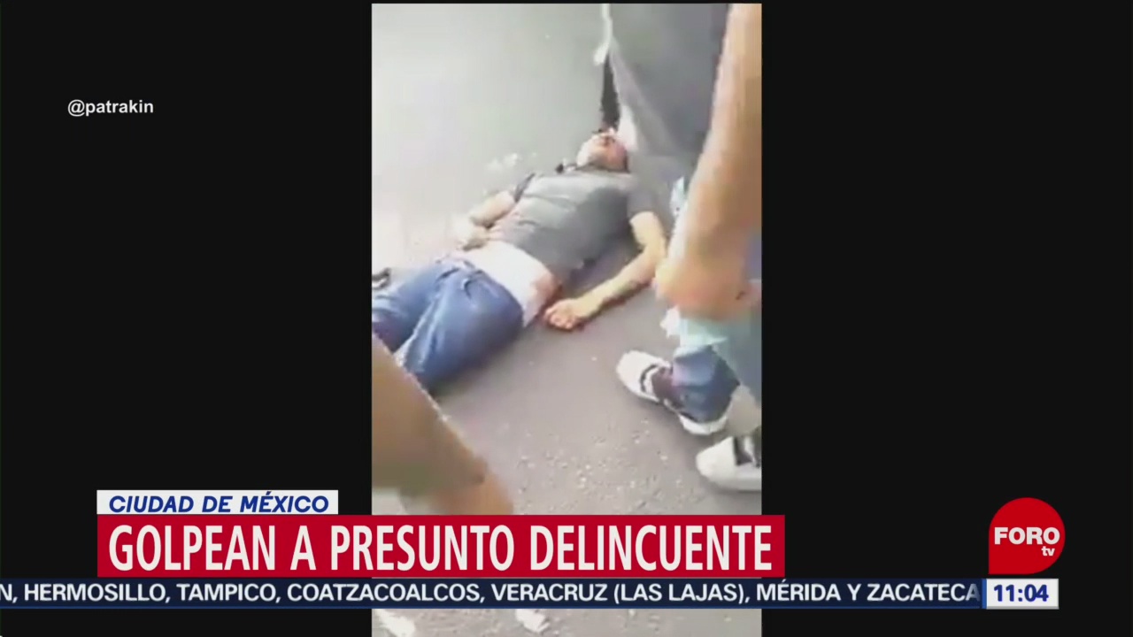 golpean a presunto delincuente en la ciudad de mexico