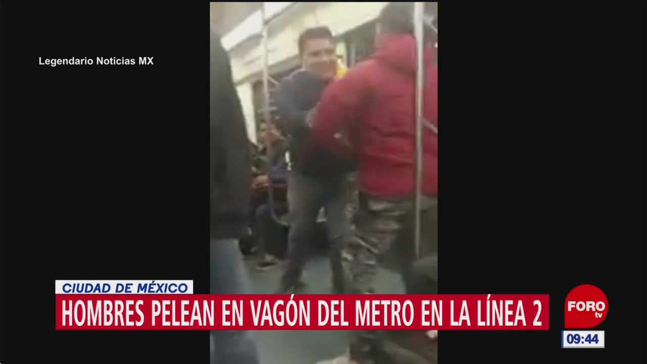 hombres pelean en vagon del metro de la cdmx