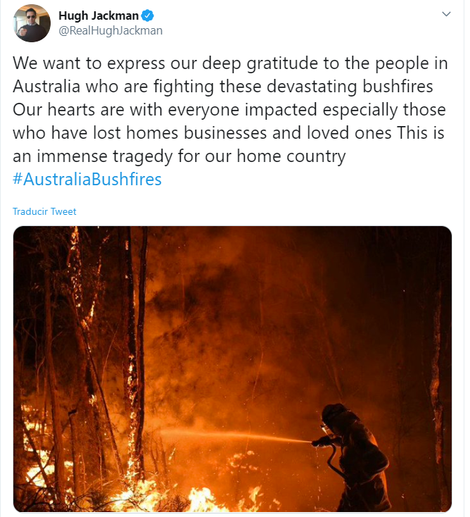 Foto: Incendios en Australia, una tragedia, dice Hugh Jackman