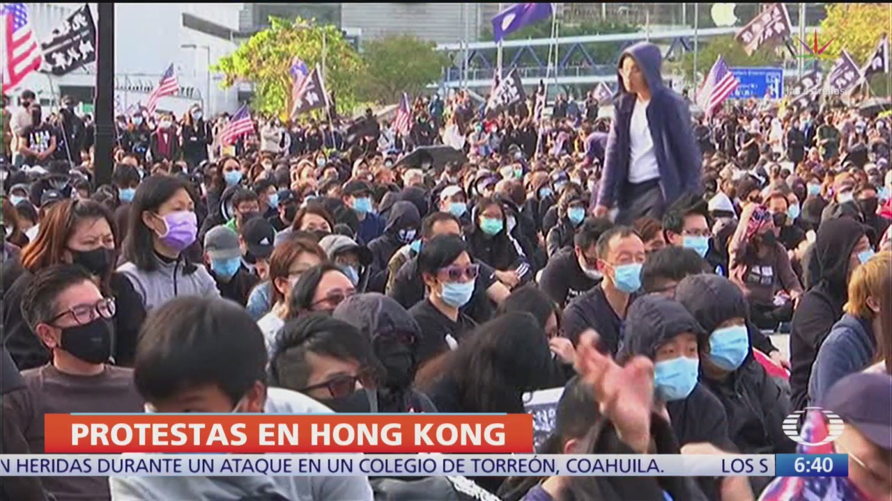 manifestantes de hong kong piden apoyo internacional
