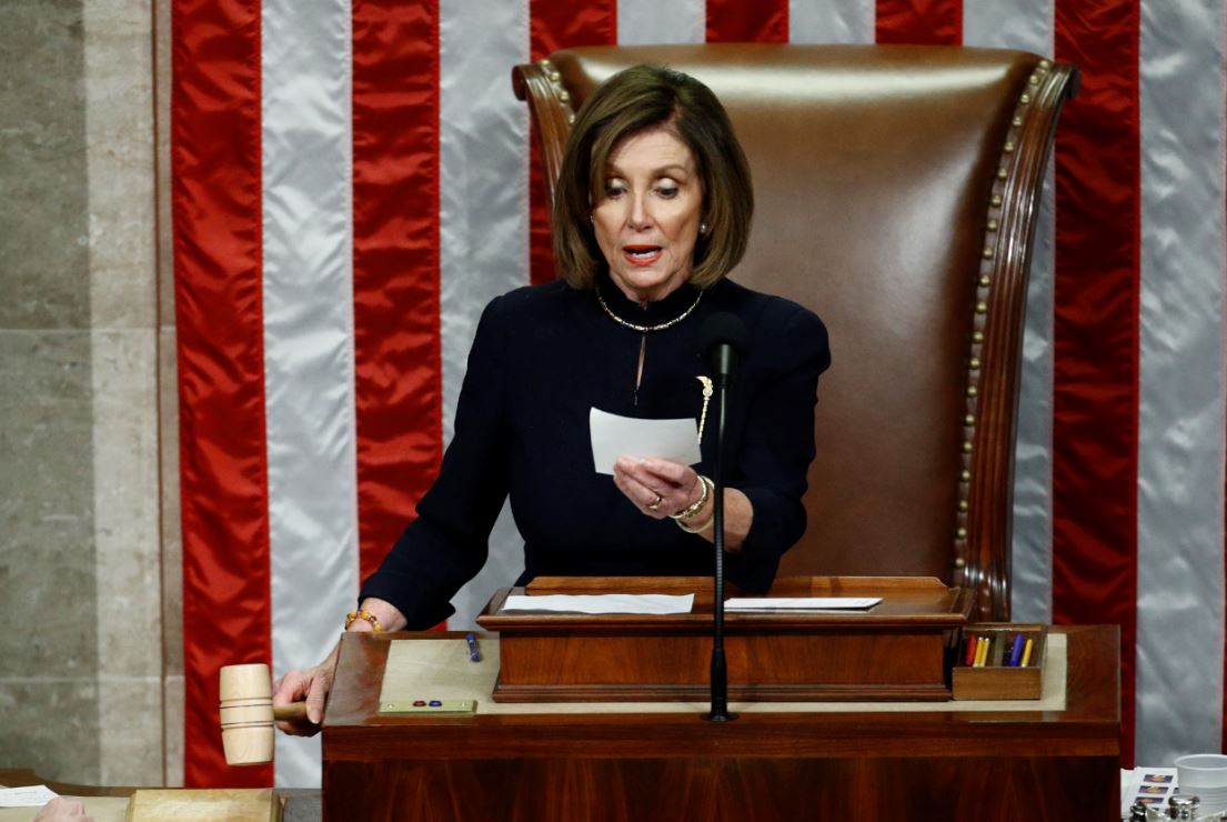 FOTO: La líder de los demócratas en el Congreso estadounidense, Nancy Pelosi, el 12 de enero de 2020