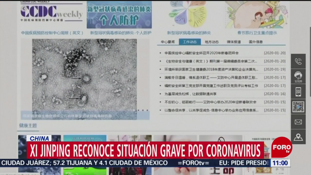 FOTO: 25 enero 2020, presidente de china reconoce situacion grave por coronavirus