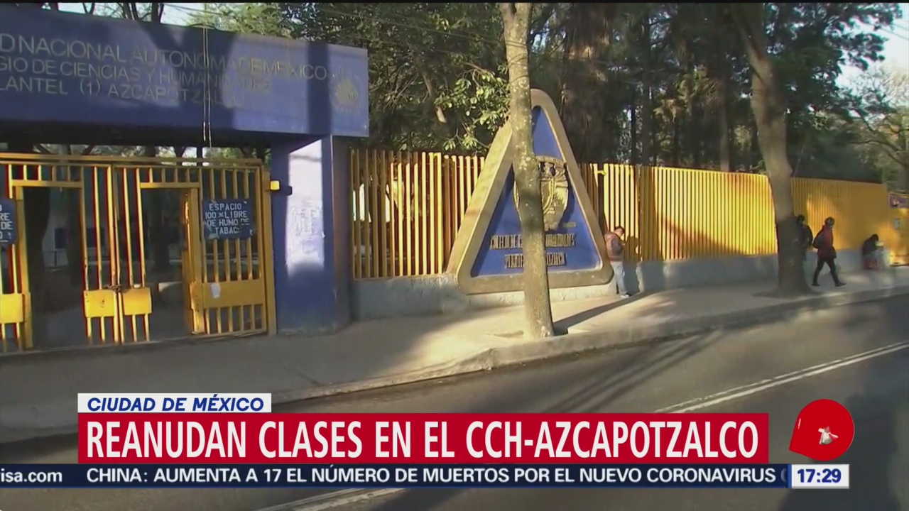 FOTO: reanudan clases en el cch azcapotzalco tras marcha