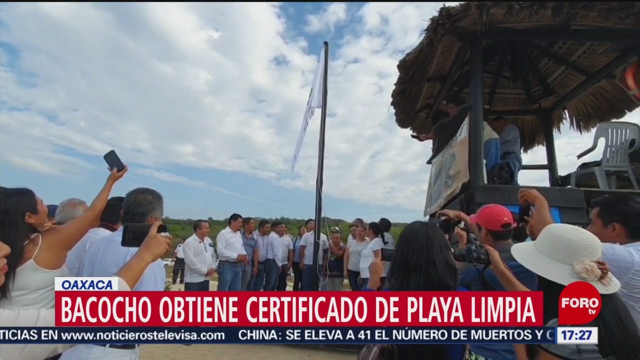 FOTO: 25 enero 2020, reconocen playa de oaxaca con certificado de playa limpia