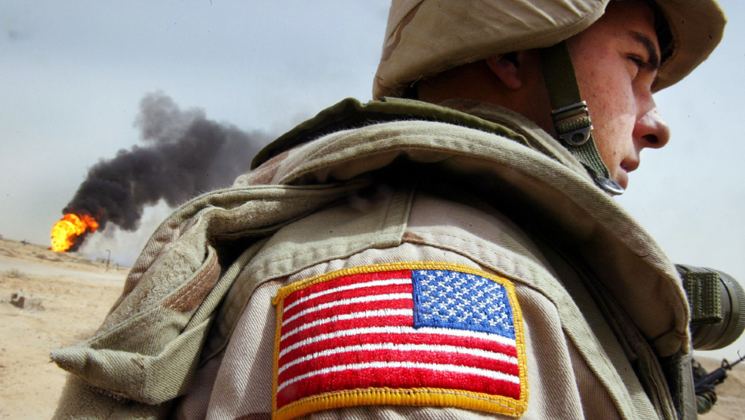 Fotografía que muestra a un soldado de Estados Unidos, 25 enero 2020
