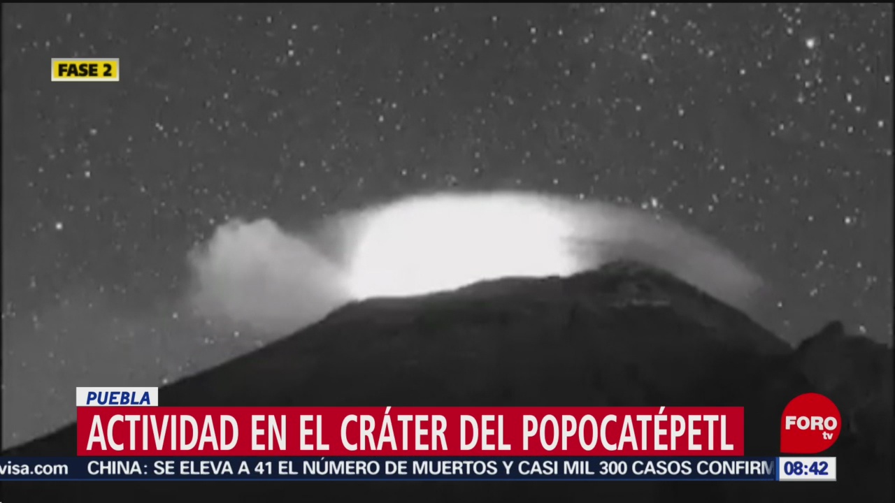 FOTO: 26 enero 2020, volcan popocatepetl registra 106 exhalaciones en 24 horas