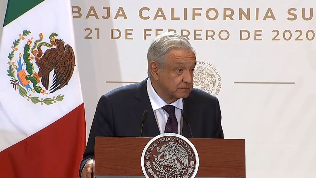 El presidente Andrés Manuel López Obrador durante su conferencia matutina este viernes 21 de febrero de 2020. (Foto: YouTube Presidencia)