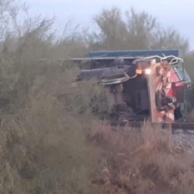 Descarrilamiento de tren en Sonora deja un muerto y dos heridos
