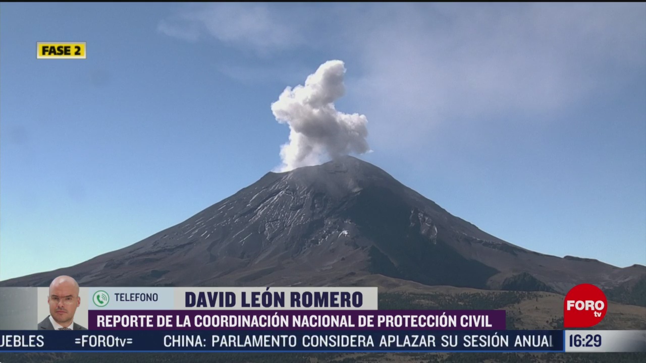 FOTO: en las ultimas 24 horas volcan popocatepetl registra 122 exhalaciones