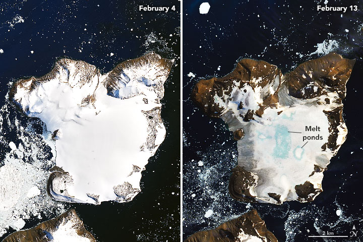 Fotos de la NASA exponen el deshielo en Antártida