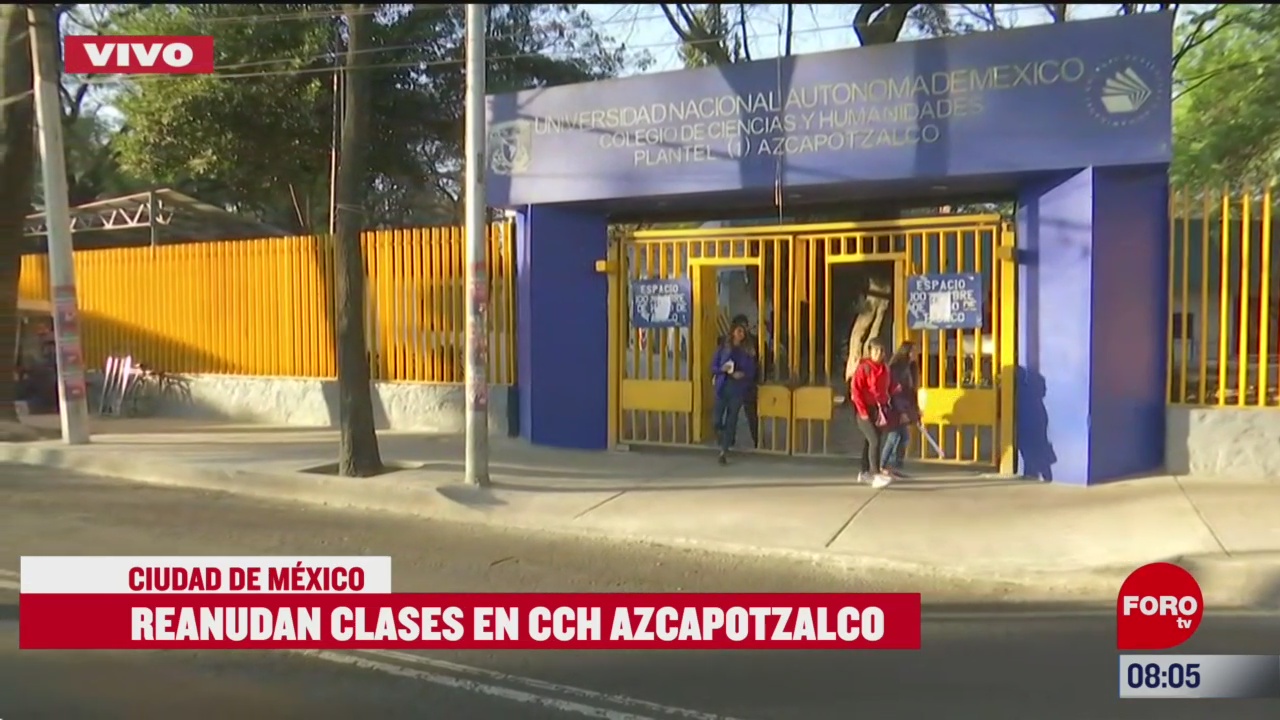 Reanudan clases en el CCH Azcapotzalco