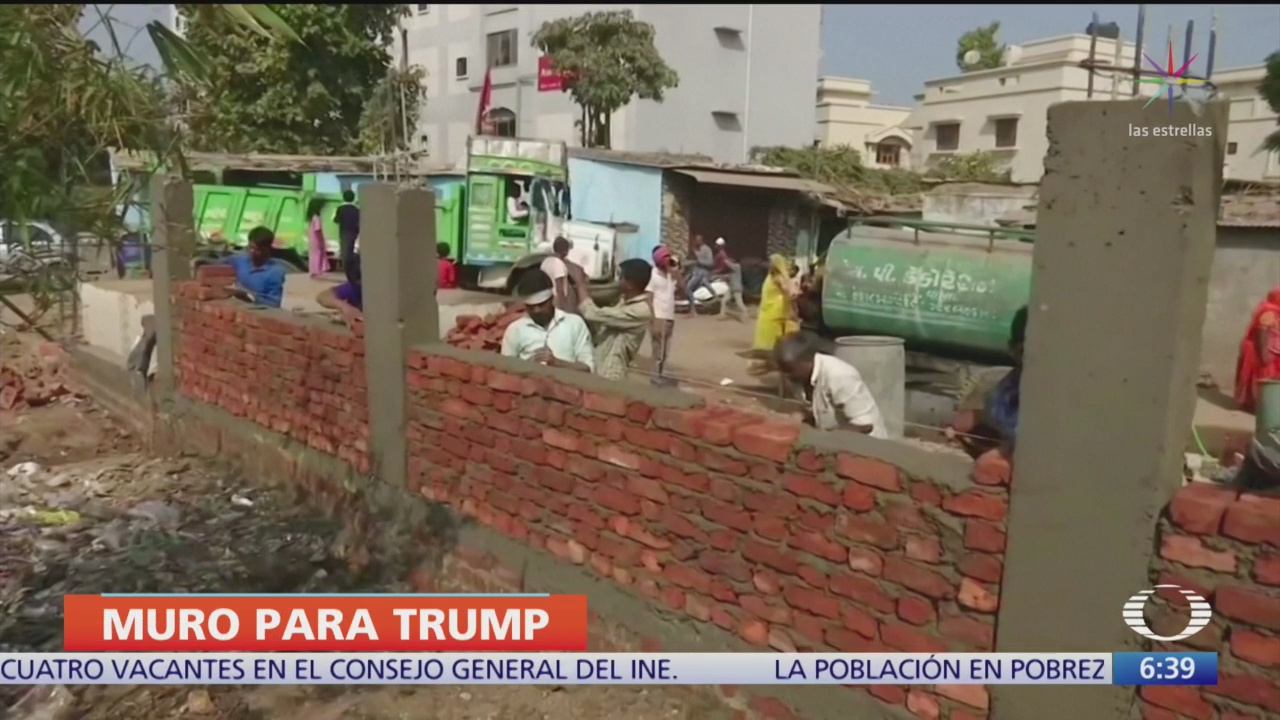 india prepara muro para visita de donald trump