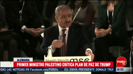 FOTO: 16 Febrero 2020, primer ministro de palestina critica plan de paz de donald trump