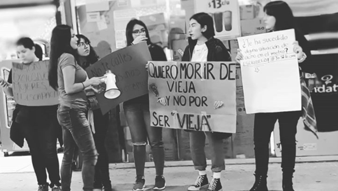 foto: Protestan mujeres en Metro de Monterrey por casos de acoso, el 23 de febrero de 2020