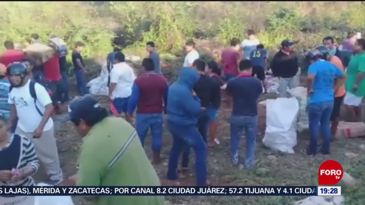 Foto: Video Rapiña Mercancía Tráiler Volcado Campeche 4 Febrero 2020