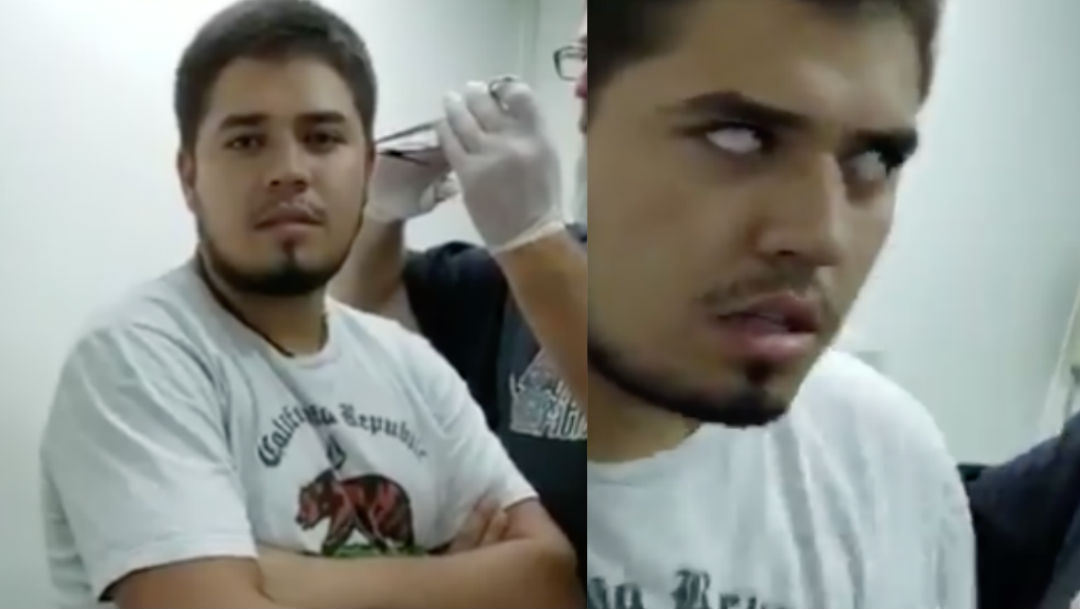Foto Video: Joven se desmaya cuando le ponían un piercing en la oreja 11 febrero 2020