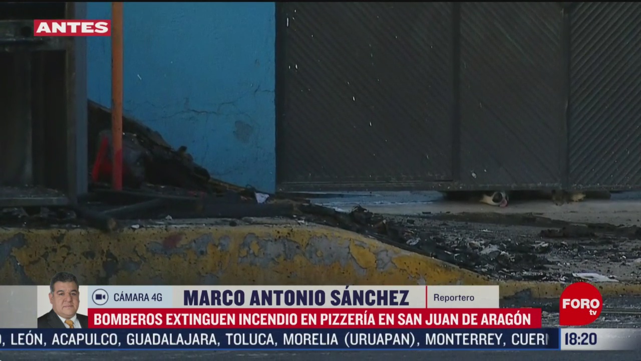 FOTO: 16 Febrero 2020, se incendia pizzeria en san juan de aragon
