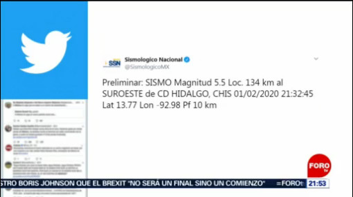 FOTO: 1 Febrero 2020, se registra sismo magnitud 5 5 en ciudad hidalgo chiapas