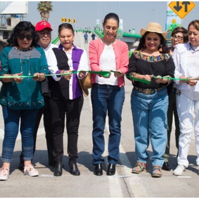Inaugura Sheinbaum puente vehicular que conecta Iztapalapa con Los Reyes La Paz