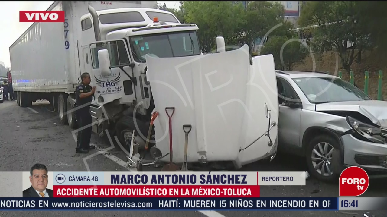 FOTO: trailer se queda sin frenos en la mexico toluca 14 de febrero