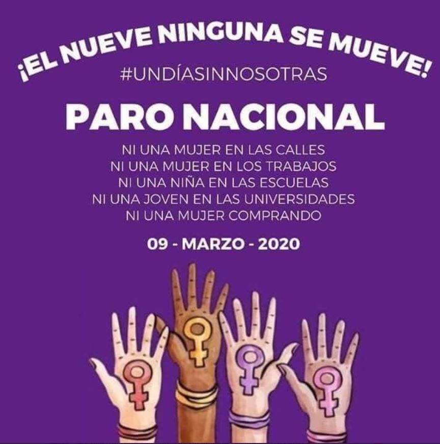 Foto: Organizaciones feministas convocan un paro nacional de mujeres en México, 19 febrero 2020