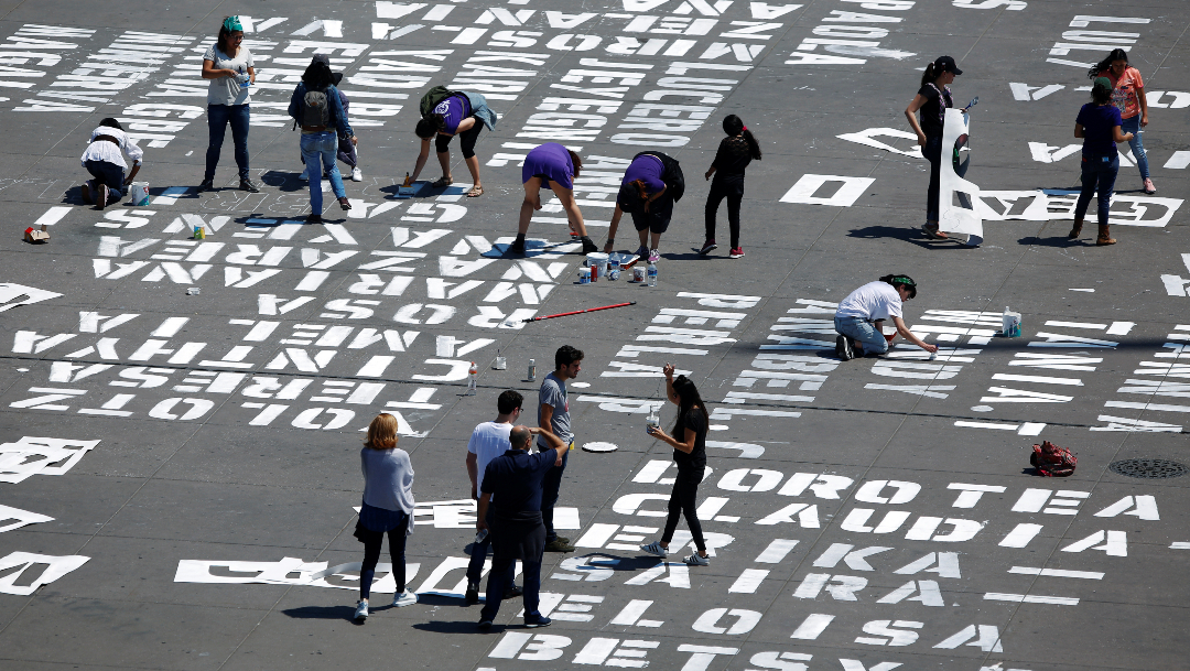 Foto: Pintan más de 3 mil nombres de víctimas de feminicidios, 08 de marzo de 2020, (Reuters) 
