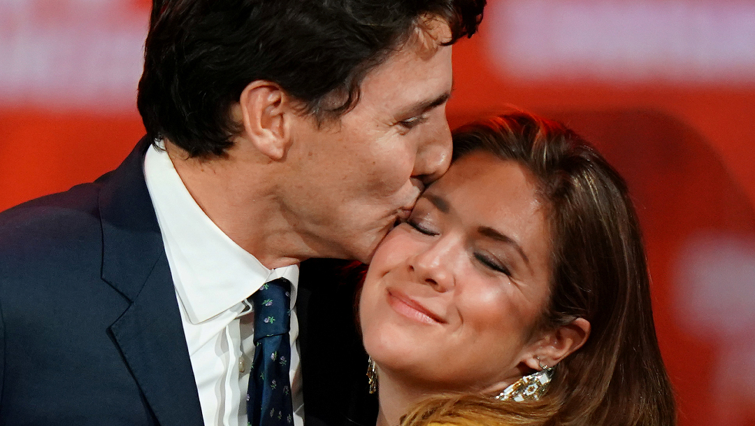 Justin Trudeau y su esposa