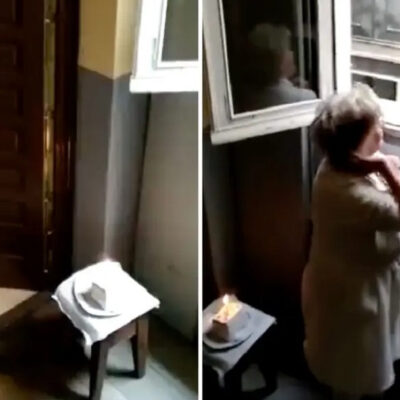 Video: Vecinos en cuarentena cantan feliz cumpleaños a una abuelita desde sus ventanas